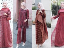 Inspirasi Busana Muslim Warna Merah Maroon Pas Buat Kondangan, Mewah