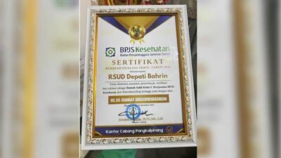 RSUD Depati Bahrin Dapat Penilaian Hasil Rekredensialing Tertinggi FKRTL BPJS Tahun 2024