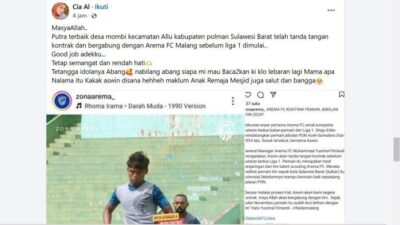 Aswin Remaja Masjid Asal Desa Mombi Polman Teken Kontrak dengan Arema FC Klub Liga 1