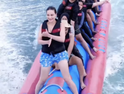 Luna Maya Bergabung dengan Tren Aura Farming dan Menari dengan Bocah saat Balapan di Banana Boat