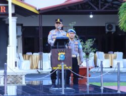 Kapolres Inhil Memimpin Apel Pengamanan Pawai Malam Takbir Idul Fitri 1447 H