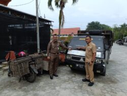 Tim Gabungan Menyita Delapan Armada Sampah Ilegal di Pekanbaru