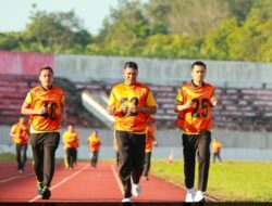 Tes Fisik di Sport Center Diikuti oleh Ratusan Personel Polres Kuansing