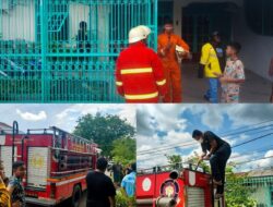 Damkar Pekanbaru berhasil memadamkan kebakaran di jalan Gabus Rumbai dalam waktu singkat