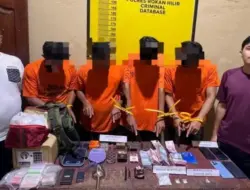 Polisi Tangkap Empat Pelaku Narkoba di Bangko Pusako, Sita Ratusan Amunisi
